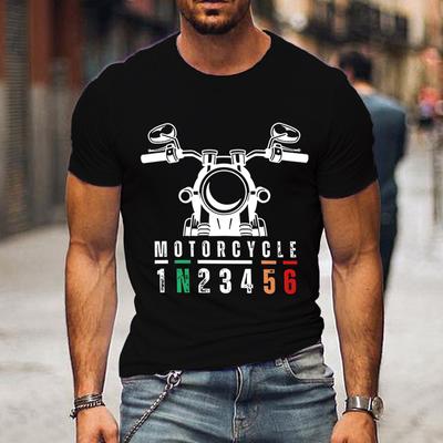 Îmbrăcăminte de străzi pentru bărbați 1N23456 Schimb de viteze pentru motociclete Tricou pentru bărbați Imprimat cu mânecă scurtă Haine cu gâtul O Tricou pentru bărbați