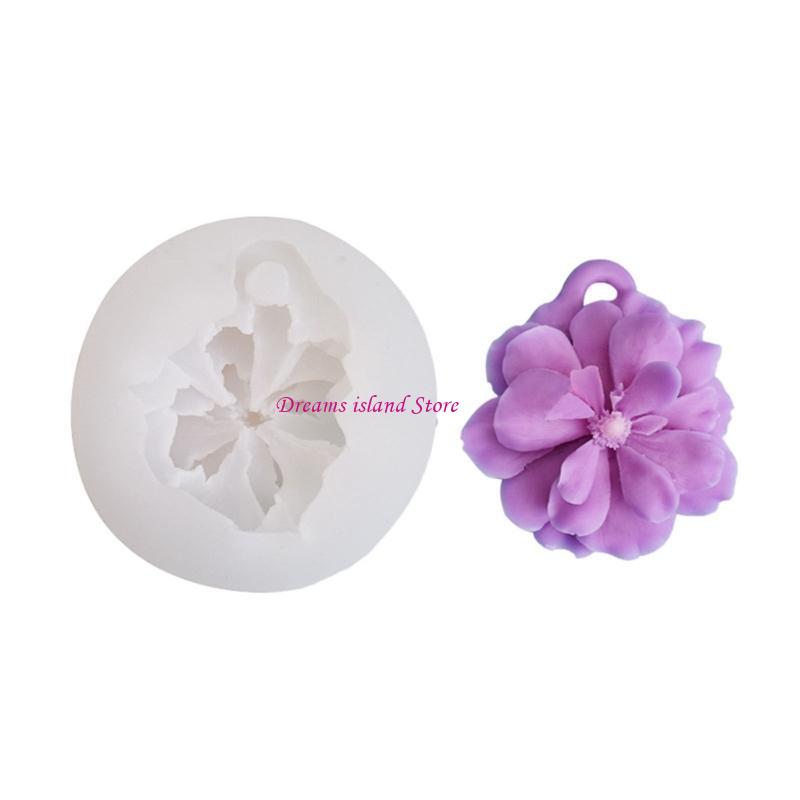 Lotus Camellia Decoration Silicone Mold Epoxy Resin DIY Ornaments Making HX6C