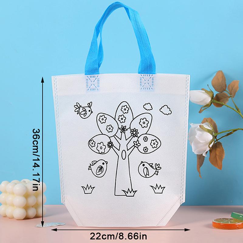 5Pcs Diy Graffiti Bag Handmade Painting Non Woven Bags For Children Arts Crafts Color Filling Drawing Toy Educational Toys