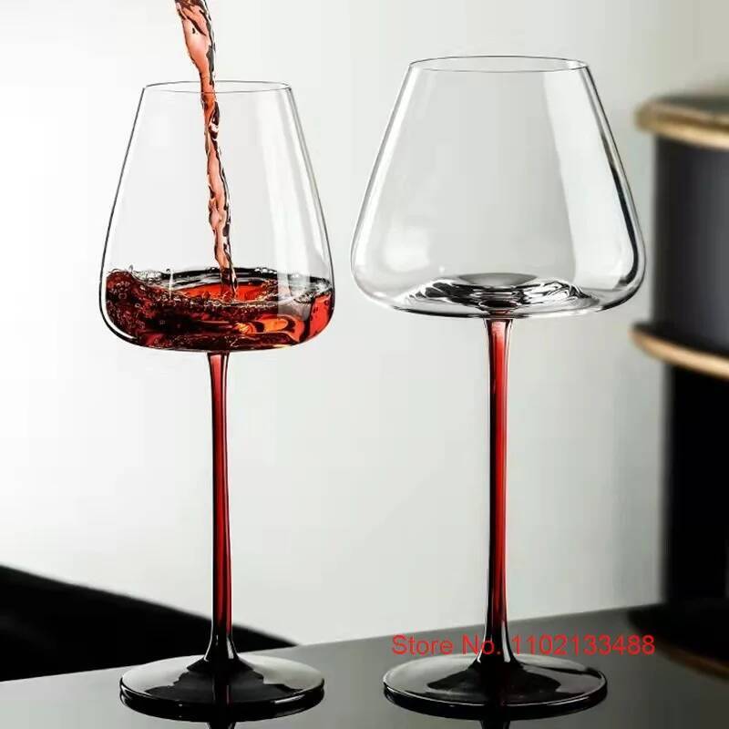 2 Pcs Globlet Wine Glass Black Tie Bordeaux Austria Style Crystal Wineglass Wedding Party Red Wine Cup Burgundy Champagne Flutes
