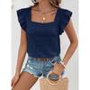 Summer Women's Plus Size Vest Tank Top Square Neck Ruffle Sleeveless Shirt Top
