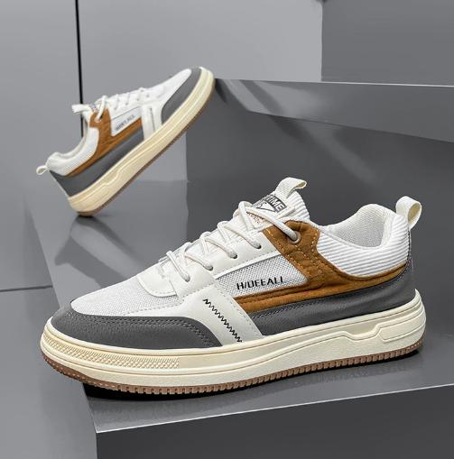 

New sporty casual board shoes summer anti-slip and durable men s versatile low-top trendy net shoes, breathable shoes M1007 44 бежевый