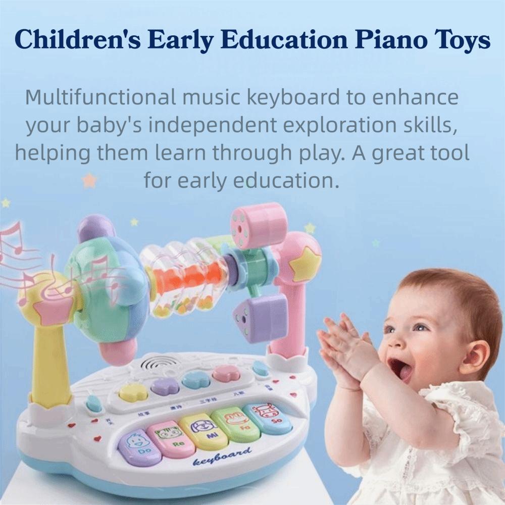 with Light Sound Baby Music Piano Toy Rotating Bell Early Educational Music Toy  Baby Playing