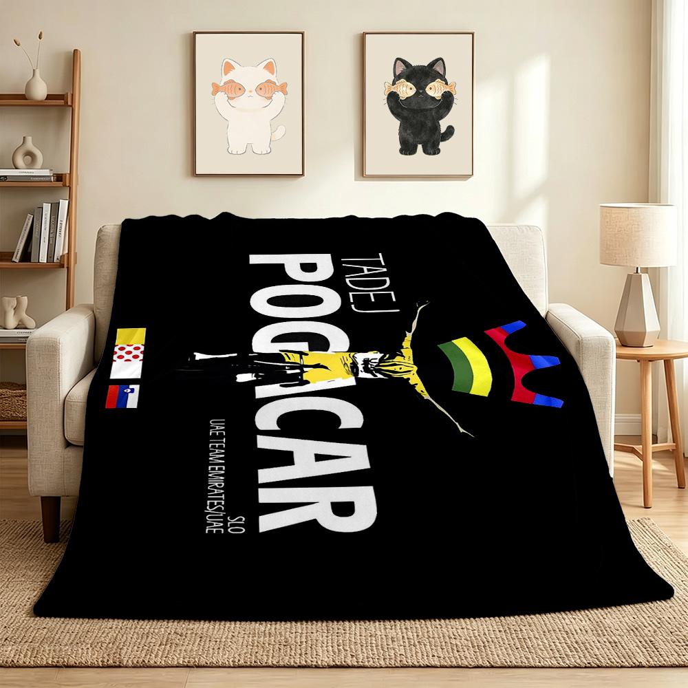 Pogacar Champion Flannel Blanket Throw Blanket Soft Warm Sofa Bed Camping home Decor Unique Christmas Gift C926388