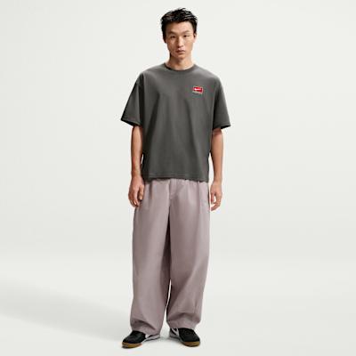 Nike T Shirts Men's Charcoal Gray Crew Neck Moderate
