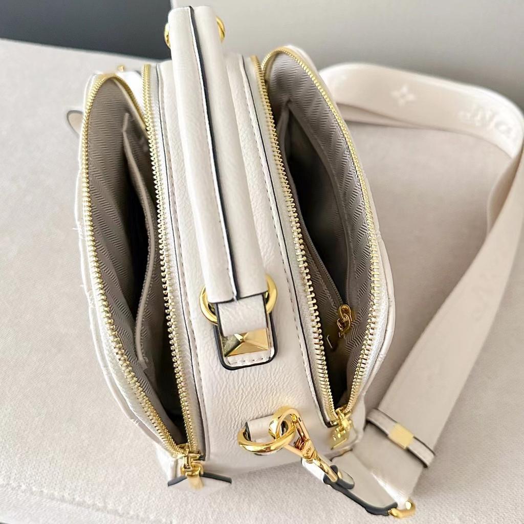 Geantă de mână din piele naturală pentru femei cu model în carouri Nouă Geantă de damă Modă Versatilă Umăr Nișă Casual High-end Crossbody