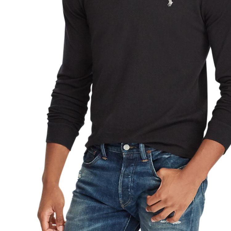 Polo Ralph Lauren Classic Solid Color Cotton Long Sleeve Polo Shirt Men Tops Black MNPOKNI16820115-001