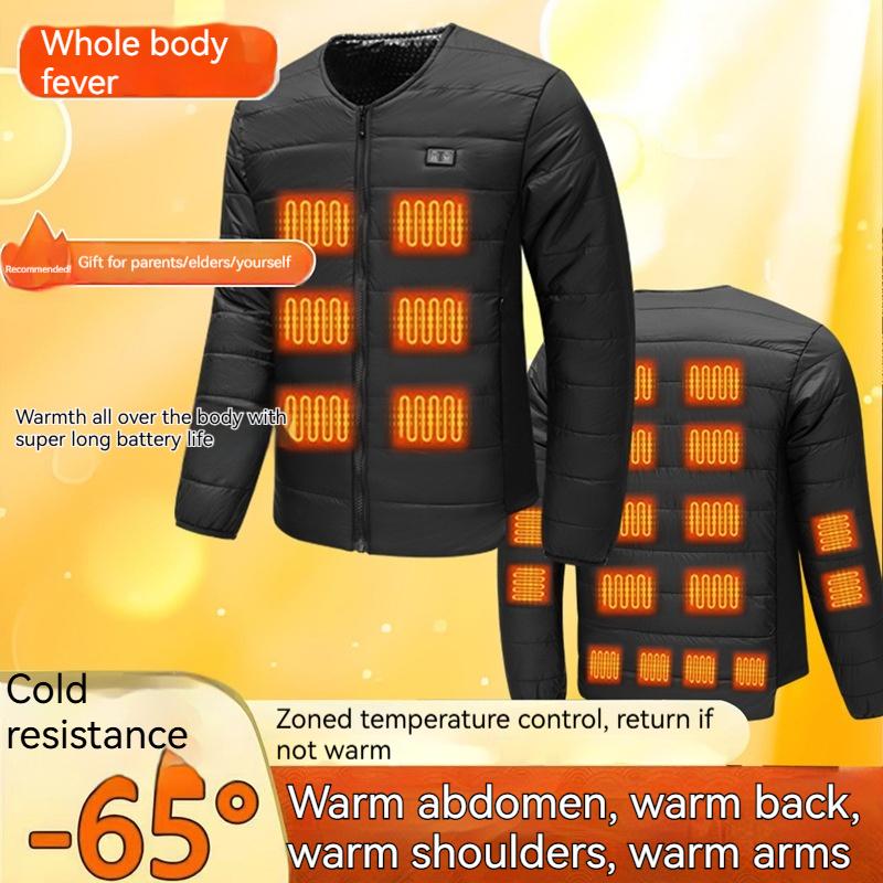 Winter New Dual-Control Zone 22 Smart Heated Cotton Jacket Electric Heated Vest for Men