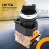 22mm Round Rotary Selector Switch 2 Positions NC + NO Self Locking