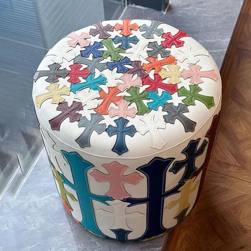 Для Круглого Пуфика Многофункциональный Пуфик Ale Детский Пуфик для Обуви Пуфик для Пеленания Декоративный Гостиная Современный Маленький Стул Портативная Подставка для Ног