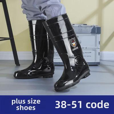 Waterproof High-Top Men's Rain Boots, Size 36-51, Rubber, Three-Proof, for Labor Protection