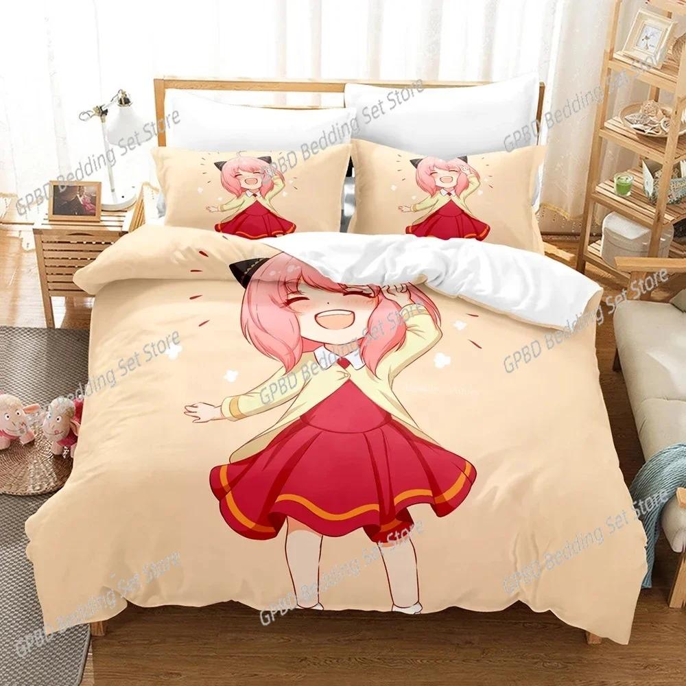 Nytt SPY×FAMILY Sängklädesset Anime Påslakan Enkelt Dubbelt Queen King Size Med Örngott Pojkar Flickor Överkast 3D-tryck Anime