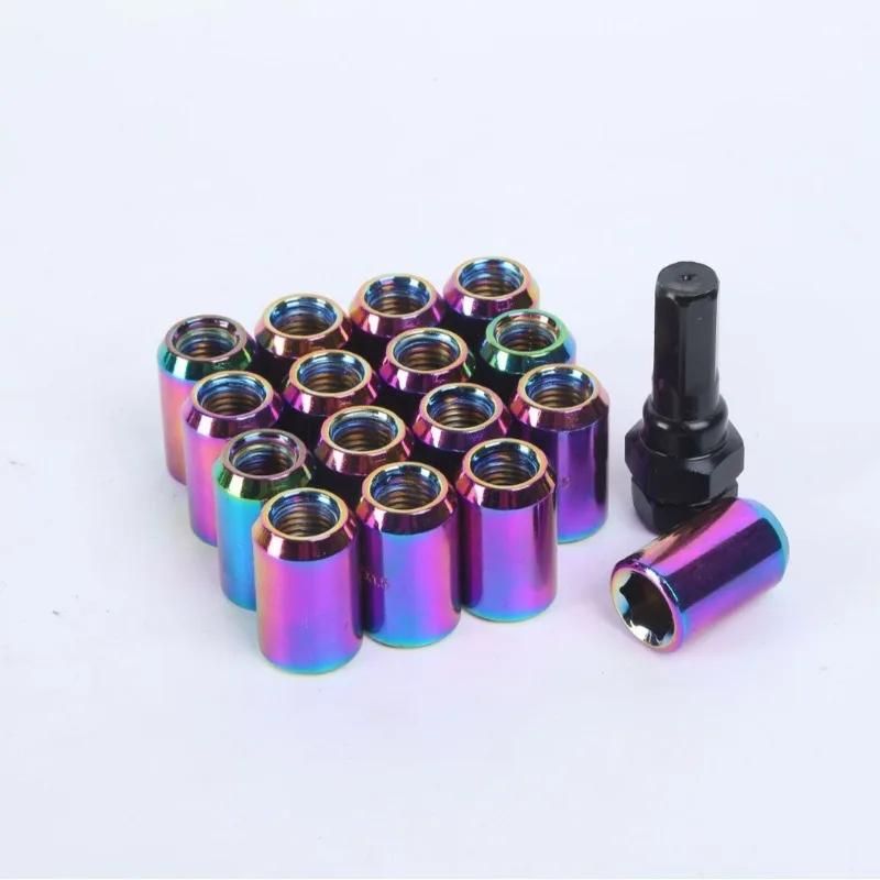 For Racing Lug Wheel Nuts Screw Aluminum Tuner Racing Lug Nut 20PCS M14*1.5 M12*1.5 Wheel Nuts Internal Hexagon Nut
