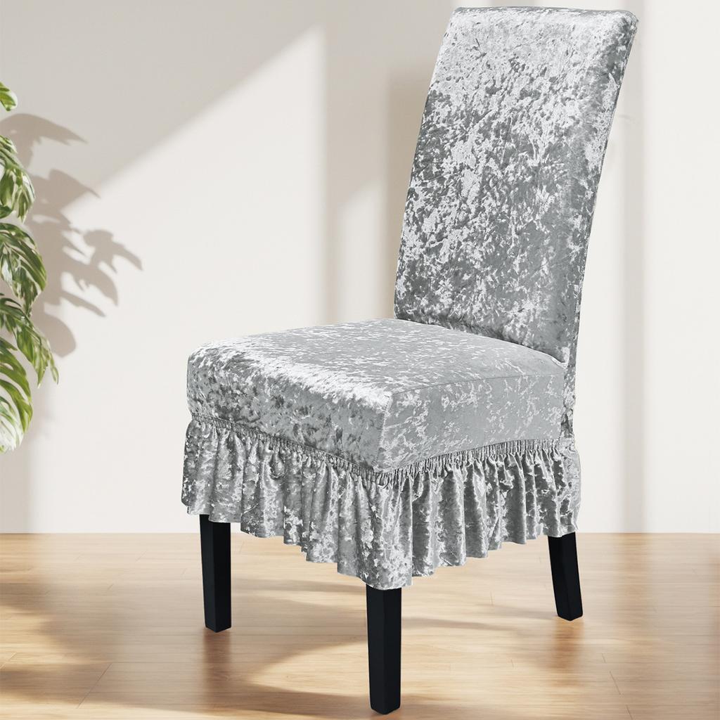 Thickened Elastic Gold Diamond Fleece Skirt Chair Cover Solid Color Universal Household Hotel High Back Chair Cover