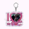 Pfp Sephiroth Acrylic KeyChain Pendant Key Ring I Love My Boyfriend Girlfriend Pink Heart Keyring for Bag Pendant Jewelry Gifts