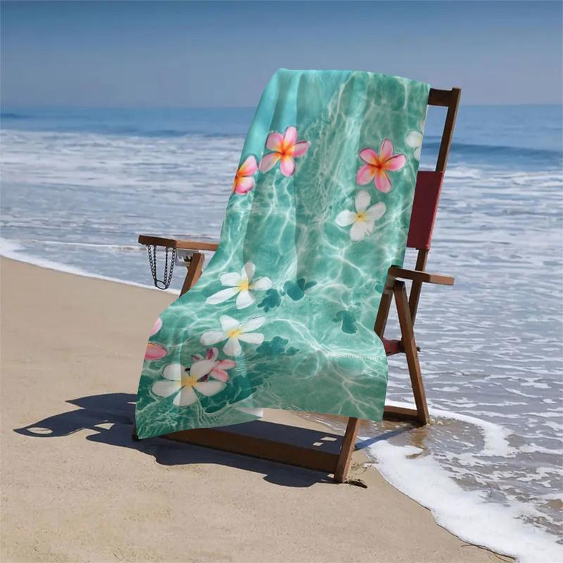 1pc Beach Floral Digital Print - Running Apparel Accessory Sports Towel, Large Beach Towel - Ultra Soft and Super Absorbent