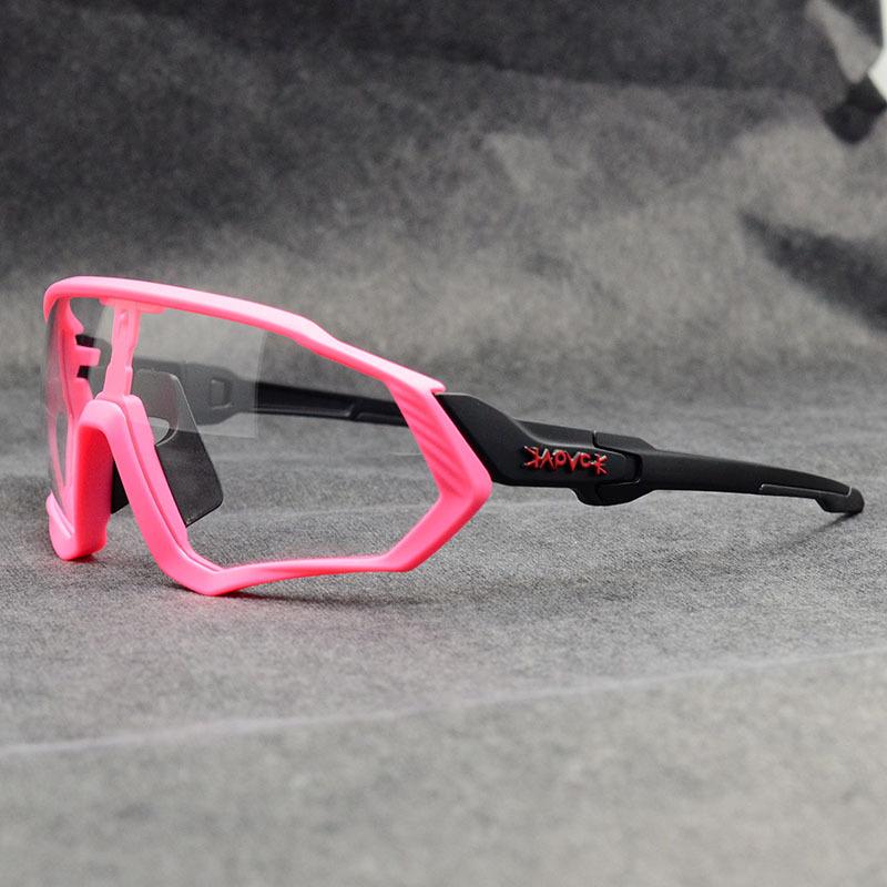 Color-changing cycling glasses with myopia running sports bicycle driving windproof eye protection