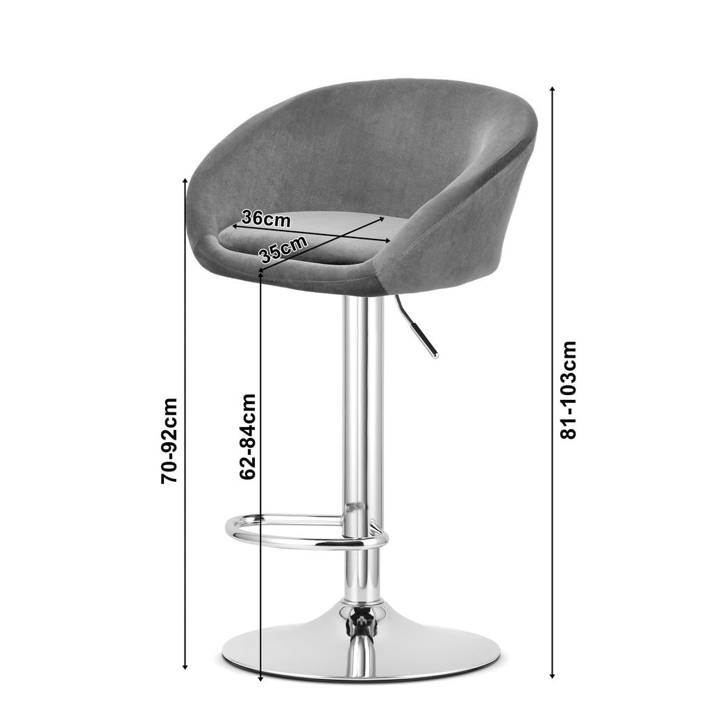 East Stool - Navy Blue Velvet / Black Base X 2