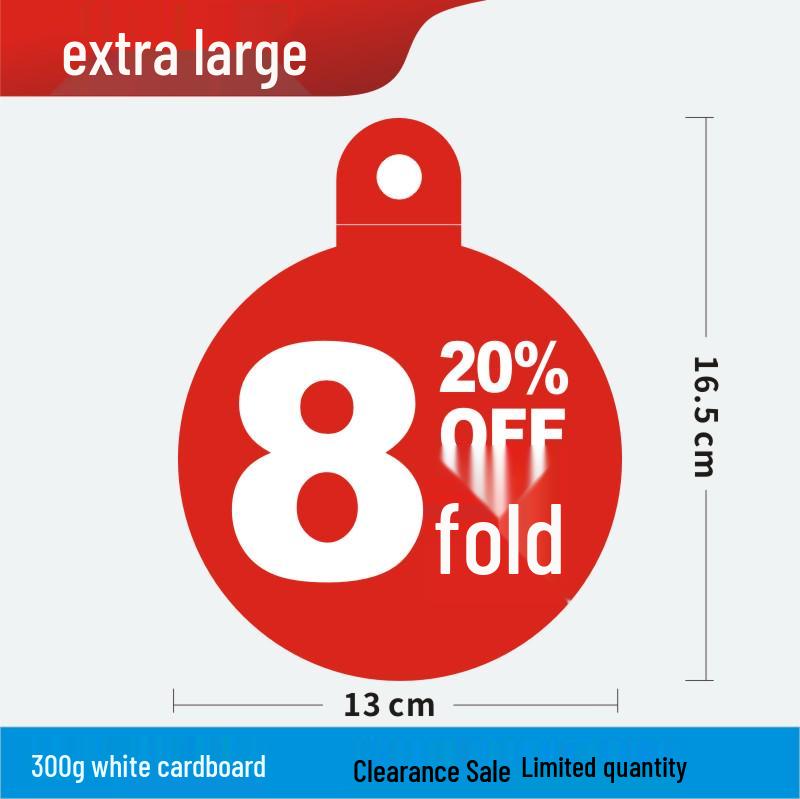 Discount Promotion Tag for Clothing & Accessories Display Stand