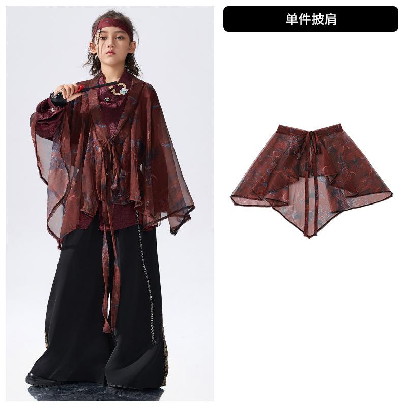 

Китайские костюмы для уличных танцев для детей, мальчиков и девочек, Хип-хоп, Костюм для выступления Гуочао, Костюм для мальчиков 110