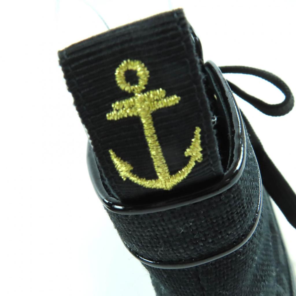 Great CHANEL sneakers COCO Mark Canvas and Leather with Faux Pearl 35 G34222 Used