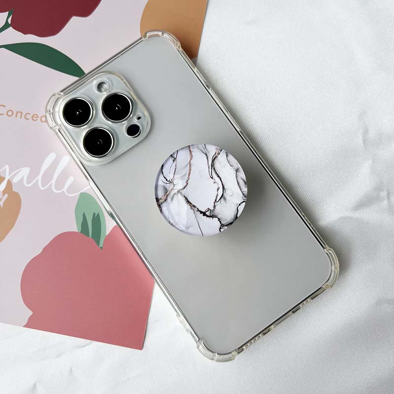 Marble Pattern Crystal Glass Phone Holder Foldable mobile phone Socket Crystal Glass phone grips 5