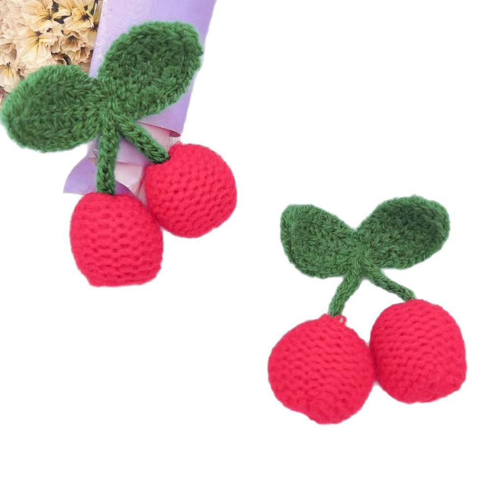 Cherry 3D Knitted Wool Yarn for DIY Jewelry, Socks, Hats, Toys, Keychains, and Decorative Accessories