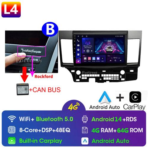 Android 14 for Mitsubishi Lancer 2008 2007 - 2013 Car Radio Multimedia Stereo Video Player CARPLAY GPS 2 Din 4G LTE Antenna