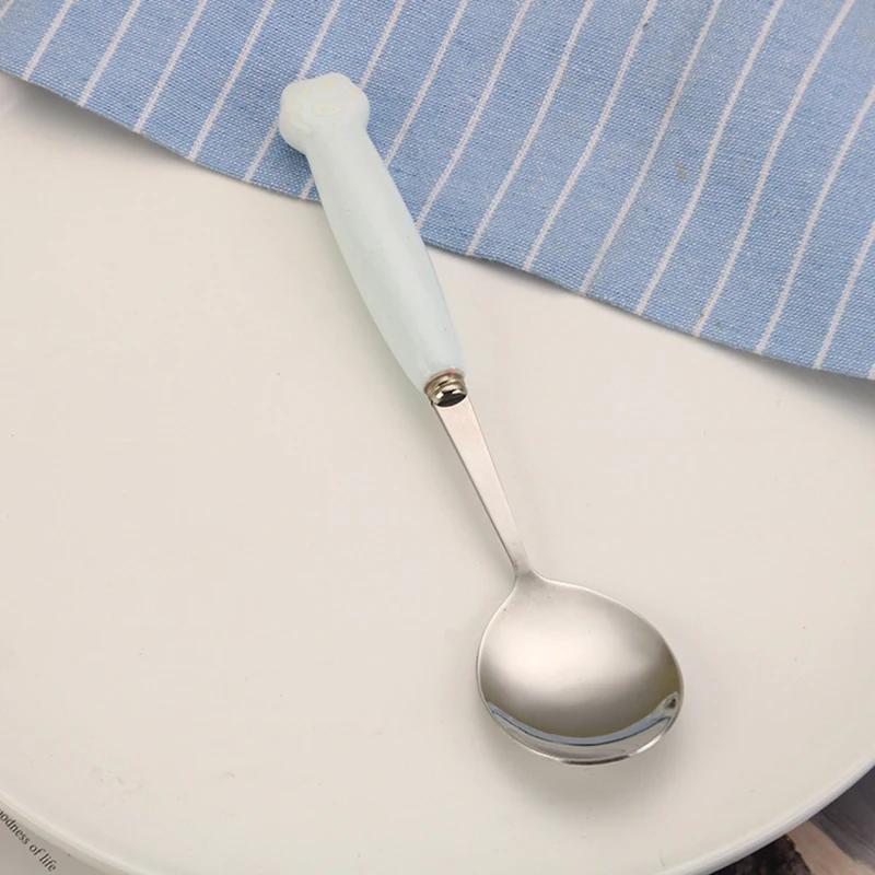 Ins Cartoon Bear Dragon Spoon Fork Chopsticks Cutlery Set for Children Kids School Cute Portable Stainless Steel Tableware