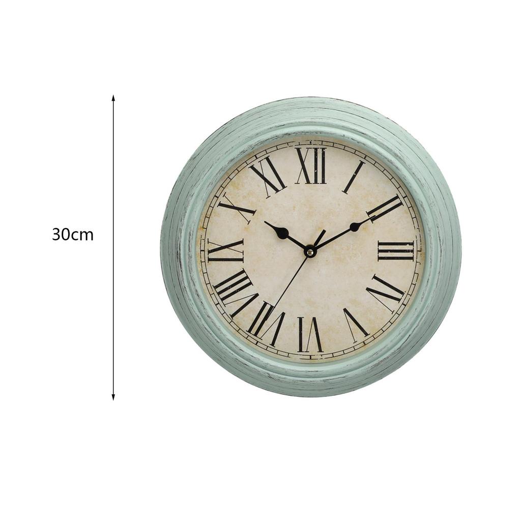 Vintage Wall Clock Battery Operated Decorative Quiet for Bathroom Bedroom