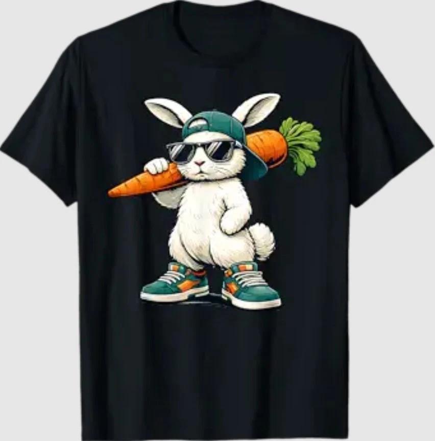 Funny Easter Bunny with Carrot Rabbit Easter Men T-Shirt L