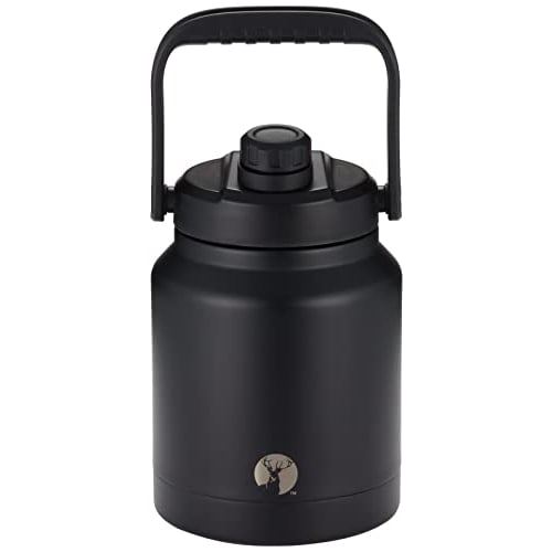 CAPTAIN STAG Sports Bottle, Direct Drinking, Double Stainless Steel Bottle, Vacuum Insulated, Keeps Cold, HD Water Tank, 2.5L, Black, UE-3530