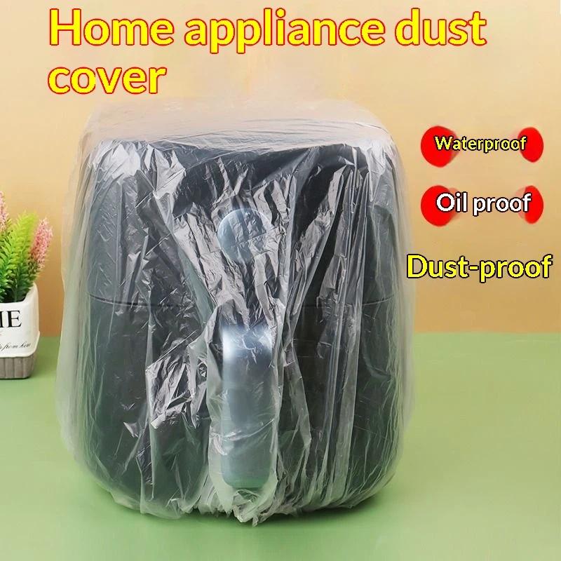 50Pcs Disposable Plastic Dust Cover Elastic Transparent Waterproof Protective Bag For Kitchen Appliance Household Use