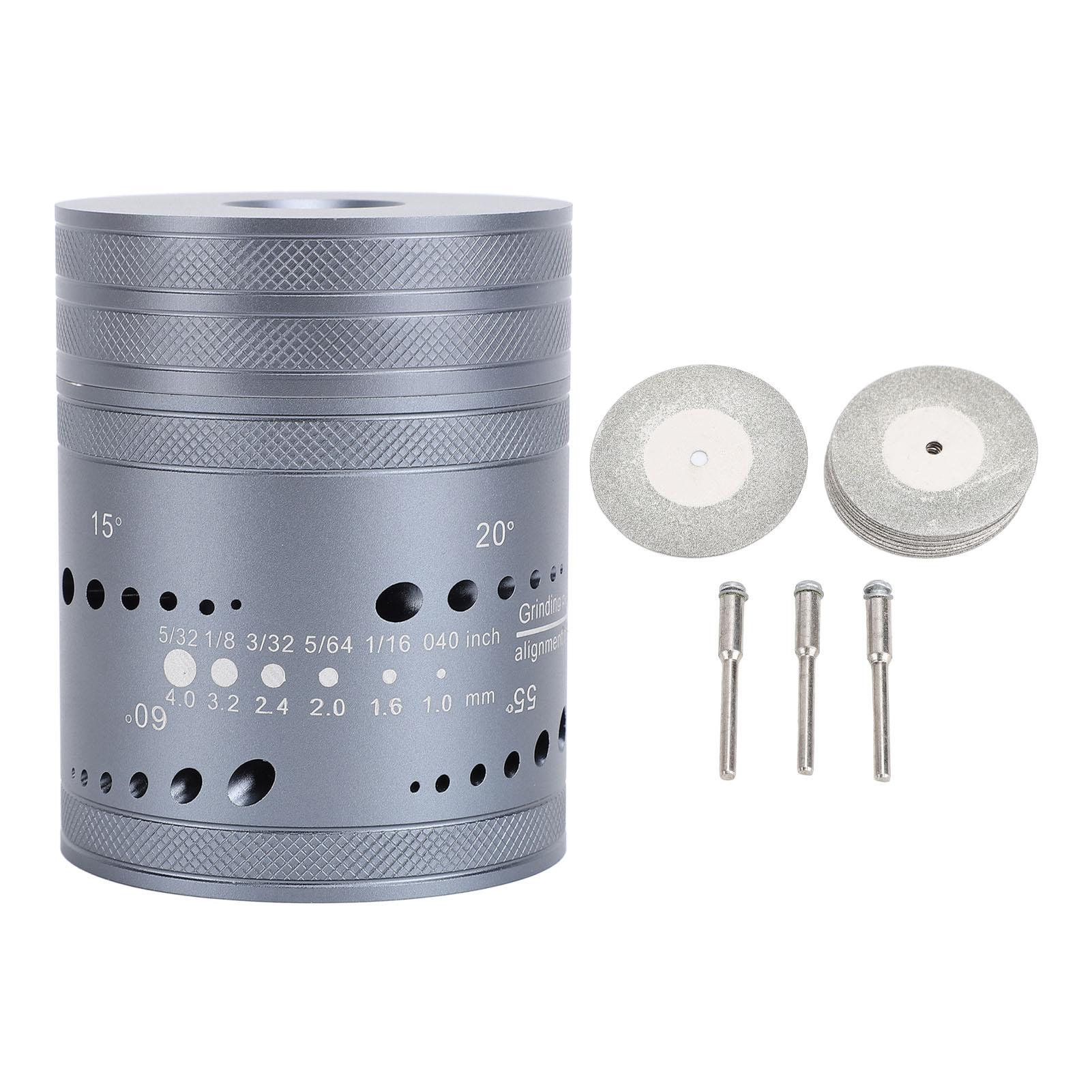 

TIG Welding Tool Sharpener 8 Diagonal Holes Good Compatibility Electrode Sharpener Grinder User Friendly for Metal Processing серый