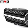 AAUI1 Chrome Black AMG Style Bumper Grille With Car Front Racing Grilled Emblem Logo For Mercedes Benz SL-Class R230 03-06 SL500 SL55