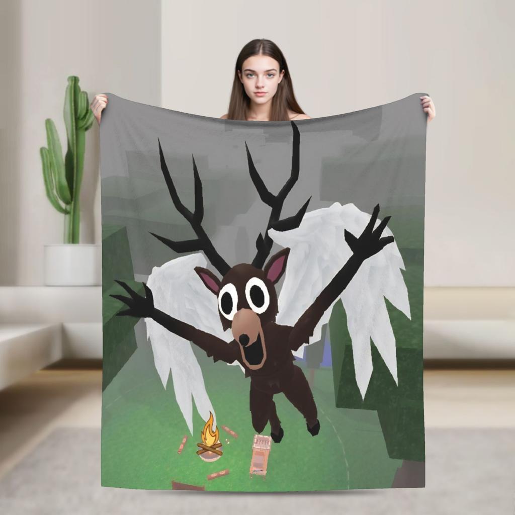 9-9 Nights in the Forest Blankets Deer Game Flannel Funny Soft Throw Blanket for Home Textile Decor