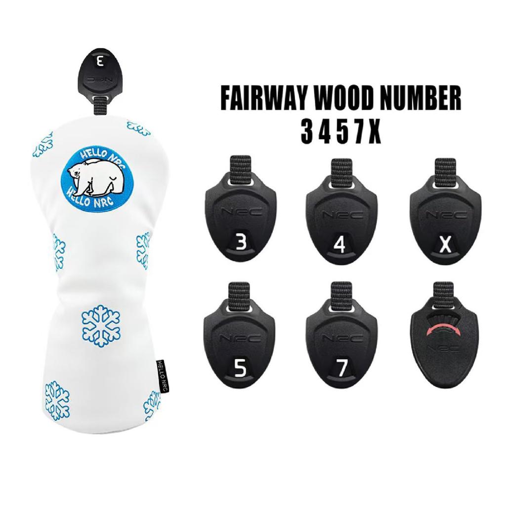 Shirokuma Golf Putter Cover for Drivers and with Magnetic Design Headcover, (440cc, 460cc), Woods, Utilities, UTs, Pin-Type (for Mallets)