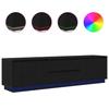 VidaXL Meuble TV avec lumières LED chêne noir 193,5x41x50 cm, support TV, meuble télé, meuble multimédia, banc TV, meuble 3328436