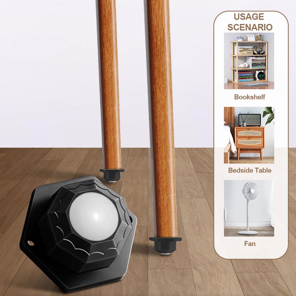 

4pcs Mini Caster Wheels Self Adhesive Pulley Wheels 360 Degree Rotation Versatile for Trash Can Storage Box Small Furniture