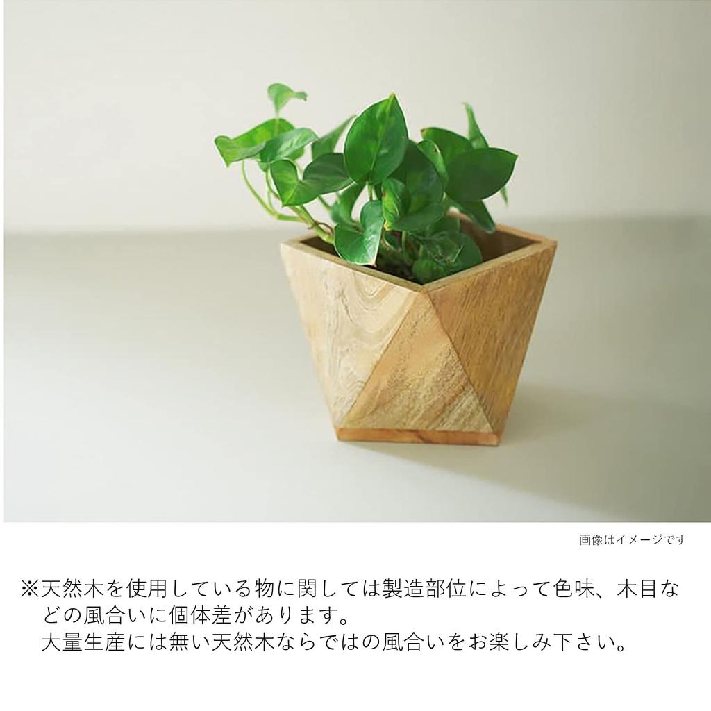 Posh Living Polygon Pot W16 x D16 x 41334 Cover, Medium, Wood, H14cm,