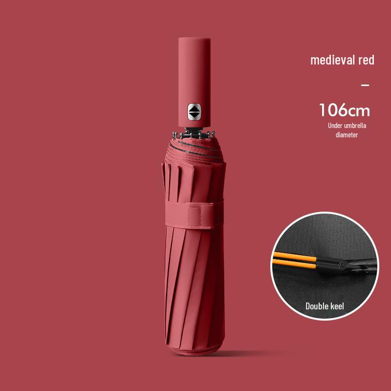 24-Bone Automatic Folding Umbrella: Stylish, Dual-Use Parasol with Sunscreen Protection for Men and Women