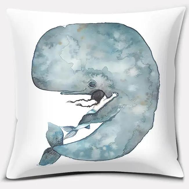 Watercolor Warm Family Series Pillow Gift Home Office Decoration  Bedroom Sofa Car Cushion Cover case