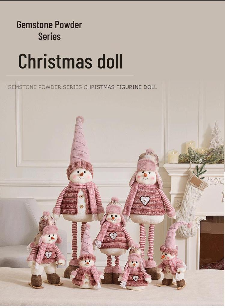 New Christmas Doll: Gem Powder Snowman Plush Hat Ornament, Standing Pose Reindeer, Perfect Gift