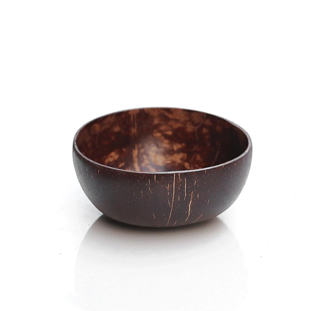 Hot Natural Coconut Bowl Set 12-15cm Wooden Salad Ramen Bowl Coconut Wood Spoon Set Coco Smoothie Kitchen Tableware Coconut Bowl
