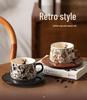 Retro Ceramic Coffee Cup & Saucer Set - Luxurious, High-End Feel for Coffee, Milk, or Water - Ideal Gift