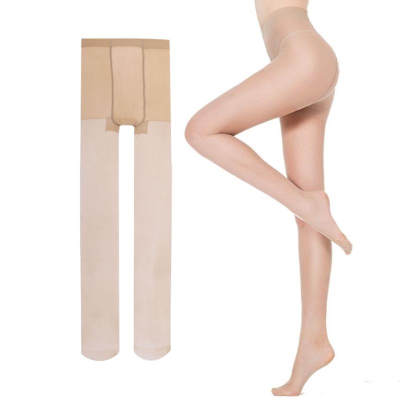 2Pcs High Elasticities Ultra Sheer Pantyhose for Women Breathable Fabric See Through Tights High Waist Stockings Hosiery