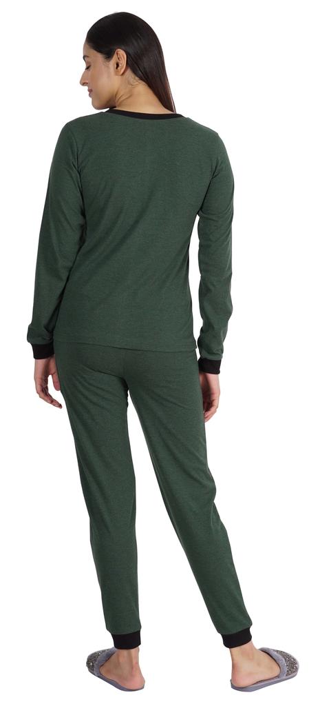 Inkmeso Womens Nightwear Pajamas Set Sleepwear Long Sleeve Top With Pant