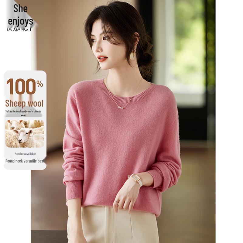 

Women s 100% Pure Wool Round Neck Sweater