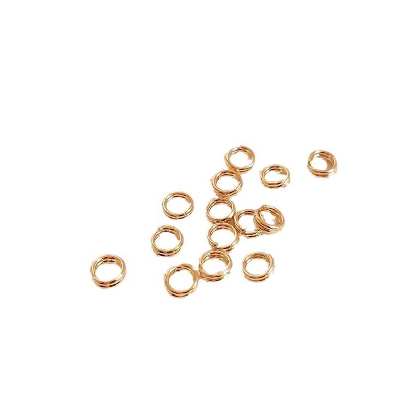 Inel de legătură dublu strat umplut cu aur de 14K pentru conservarea culorii pentru bijuterii DIY: Capace de capăt pentru colier și brățară lucrate manual, inele deschise și de legătură.