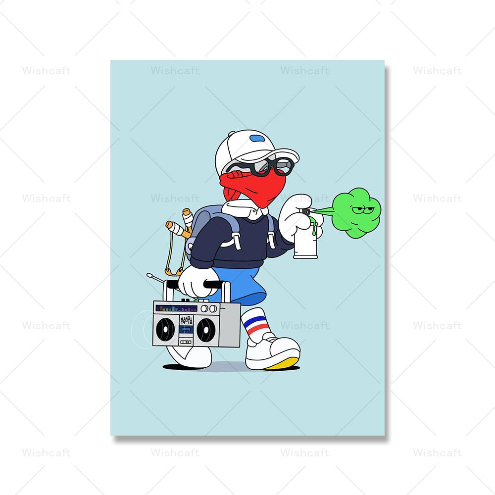 Niedlichen Cartoon Basketball Poster Kunstdruck Unsichtbarer Junge Spielen Street Ball Boxen Leinwand Malerei Bild Kinderzimmer Wohnkultur
